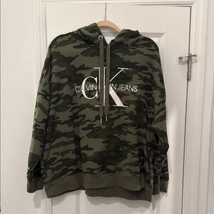 Calvin Klein Green Camouflage Hoodie
